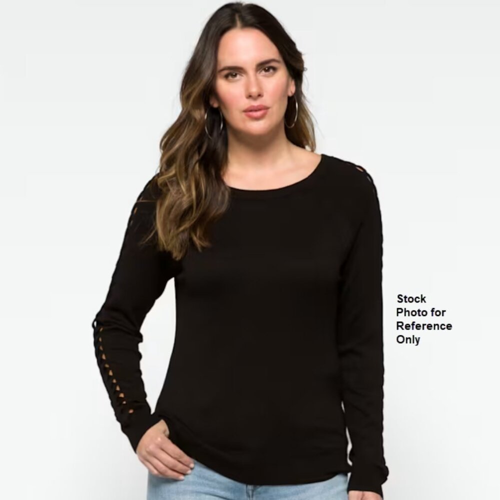 LETY & ME Sonia Braided Sleeve Sweater